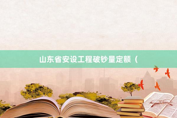 山东省安设工程破钞量定额（